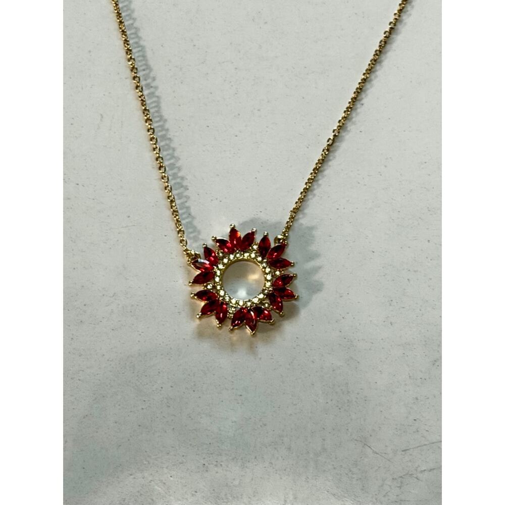 Anne Klein 2-Pc. Siam Navette Stone Cluster Necl - Picture 3 of 5
